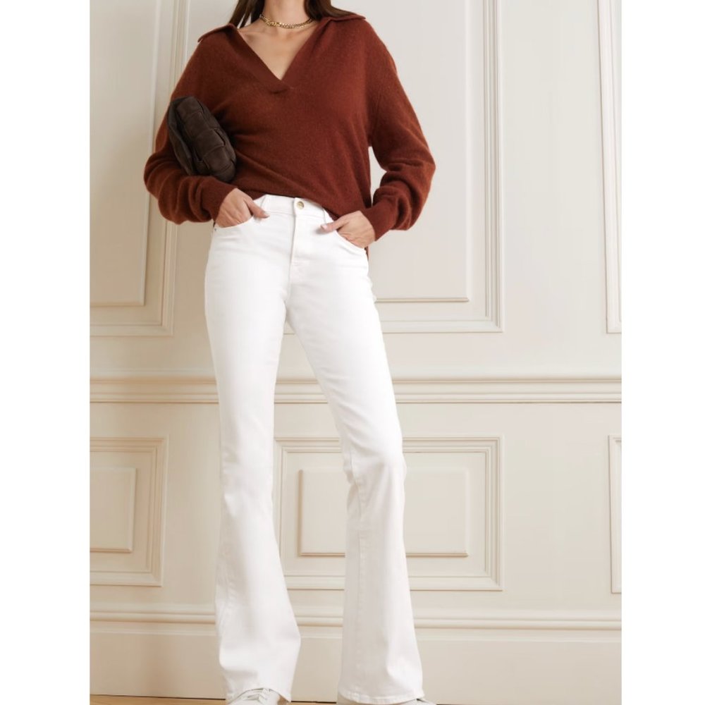 Frame Denim White Flare Jeans